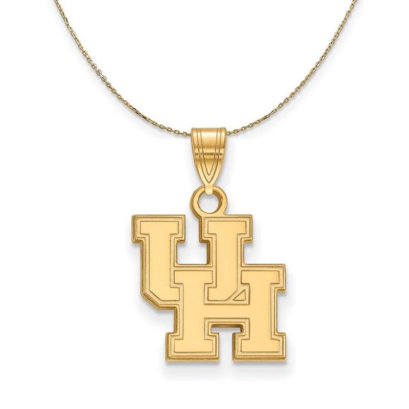 14k Yellow Gold U. of Houston Small Necklace - 22 Inch - Picture 1 of 7